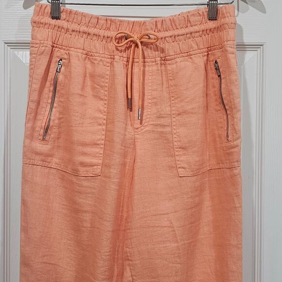 Athleta Cabo Linen Jogger Pants Peach Size 8 - Picture 3 of 8